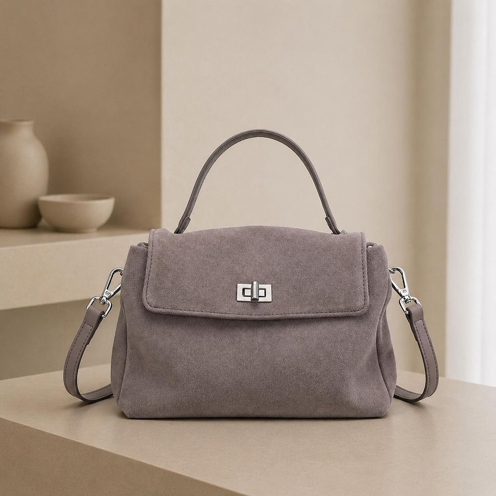 Women's Suede Leather Crossbody Bag detail photo 4